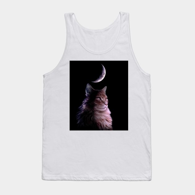 Moon Cat Tank Top by Random Galaxy